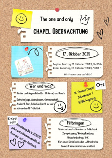 Chapel Übernachtung 17.10.2025